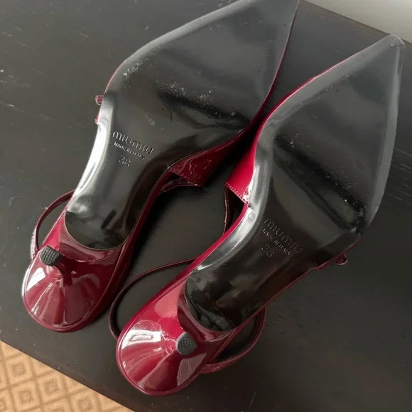MIU MIU 55 patent leather slingback pumps - Picture 9 of 9